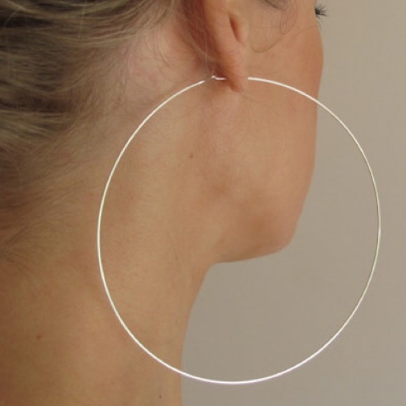 Destinees silver MATTE FINISH METAL HOOP EARRING